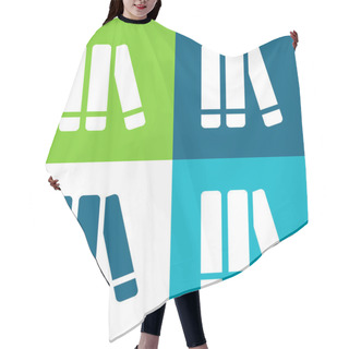 Personality  Books Flat Four Color Minimal Icon Set Hair Cutting Cape