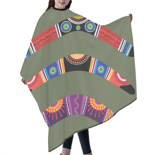 Personality  Vector Boomerangs With Aboriginal Design Hair Cutting Cape