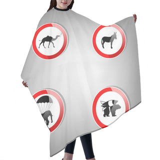 Personality  Animal Warning Signs - Vector Illustration Hair Cutting Cape