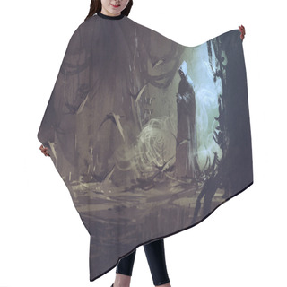 Personality  Dark Cloak In Mysterious Forest,wizard Hair Cutting Cape