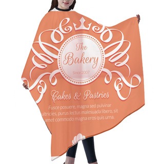 Personality  Retro Card With Bakery Logo Label Hair Cutting Cape