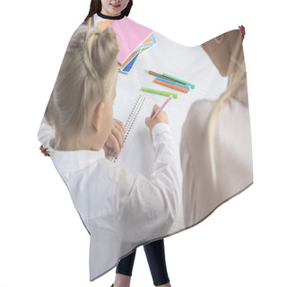 Personality  Child Drawing With Mother Hair Cutting Cape