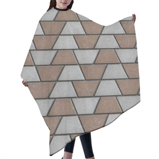 Personality  Gray-Brown Paving Slabs In The Form Trapezoids. Hair Cutting Cape