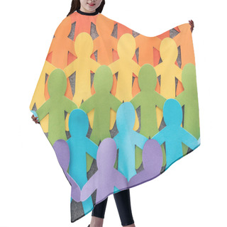 Personality  Colorful Paper Cut Figures Of Lgbt Pride On Grey Background, Lgbt Concept Hair Cutting Cape
