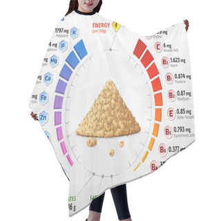 Personality  Vitamins And Minerals Of Raw Soybeans. Infographics About Nutrients In Mature Soy Grain. Vector Illustration For Soya, Health Food, Agriculture, Vitamins, Legume, Nutrients, Diet, Etc Hair Cutting Cape