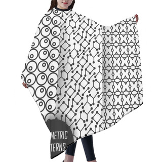 Personality  Geometric Pattern In Op Art Design. Black And White Art. Hair Cutting Cape