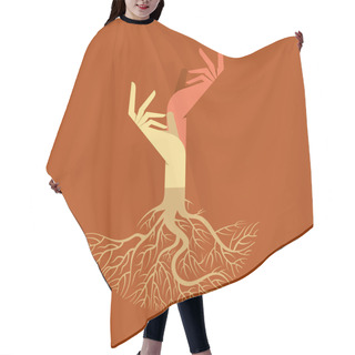 Personality  Hands With Tree Roots Hair Cutting Cape