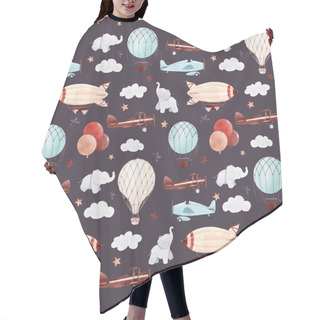 Personality  Watercolor Aircraft Baby Pattern Hair Cutting Cape