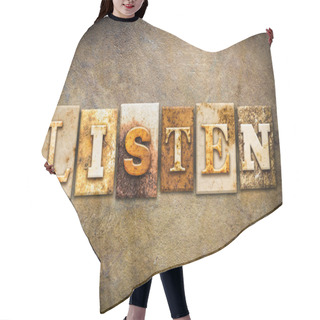 Personality  Listen Concept Letterpress Leather Theme Hair Cutting Cape