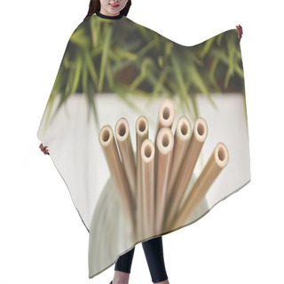 Personality  Bamboo Sticks Close Up Shot Hair Cutting Cape