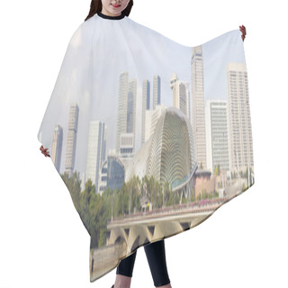 Personality  Singapore City Skyline Along River Panorama Hair Cutting Cape