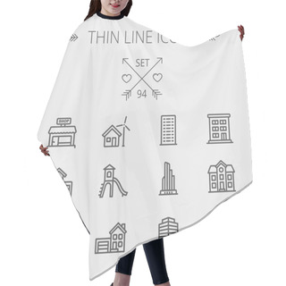 Personality  Construction Thin Line Icon Set Hair Cutting Cape