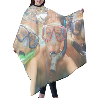 Personality  Underwater Photo Of A Young People Snorkeling At Tropical Ocean Hair Cutting Cape