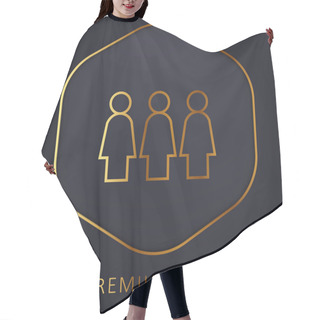 Personality  Activism Golden Line Premium Logo Or Icon Hair Cutting Cape