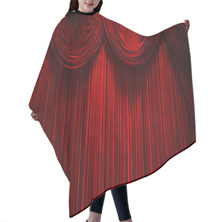 Personality  Red Velvet Stage Theater Curtains Hair Cutting Cape