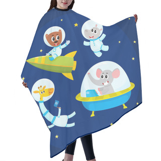 Personality  Cute Animal Astronauts, Spacemen - Elephant, Giraffe, Hippo, Bear - In Space Hair Cutting Cape