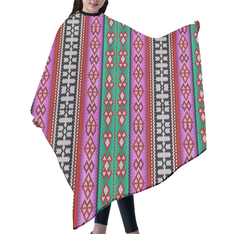 Personality   Ornament, Mosaic, Ethnic, Folk Pattern. It Is Made In Bright, Juicy, Perfectly Matching Colors. Hair Cutting Cape