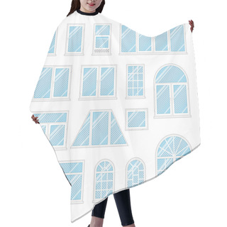 Personality  Set Windows With Transparent Blue Glass Hair Cutting Cape