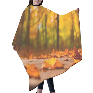 Personality  Colorful Leaves Of Oak On Wooden Table Hair Cutting Cape