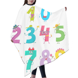 Personality  Set Of Cute And Funny Colorful Number Characters Hair Cutting Cape