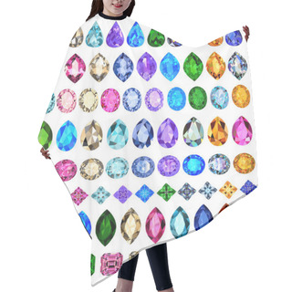 Personality  Set Of Precious Stones Of Different Cuts And Colors Hair Cutting Cape