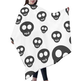 Personality  Seamless Pattern With Black Skulls Hair Cutting Cape