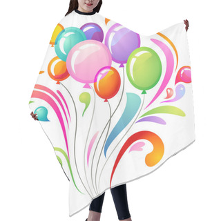Personality  Colourful Splash With Balloons Hair Cutting Cape