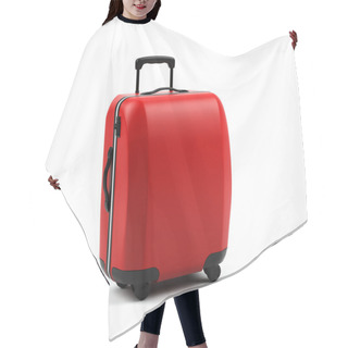 Personality  Suitcase Isolated On A White Background. Hair Cutting Cape