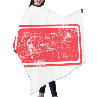Personality  Red Rectangular Grunge Stamp With Blank Siolated On White Backgr Hair Cutting Cape