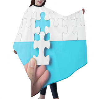 Personality  White Jigsaw Puzzle Hair Cutting Cape