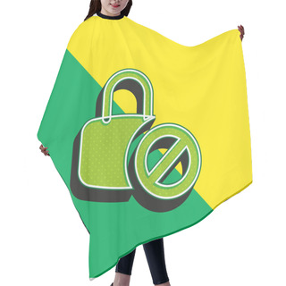 Personality  Blocked Green And Yellow Modern 3d Vector Icon Logo Hair Cutting Cape