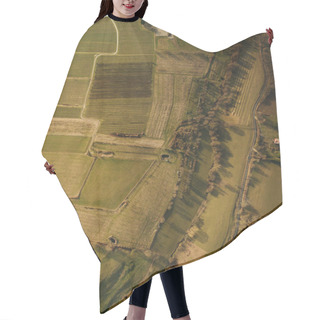 Personality  Aerial View Of Agricultural Fields On Summer Sunset, Europe Hair Cutting Cape