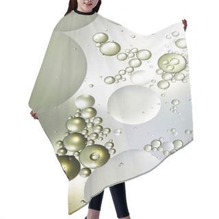 Personality  Abstract Background From Mixed Water And Oil Bubbles In Light Green And Grey Color Hair Cutting Cape