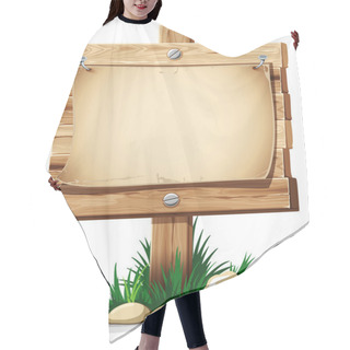 Personality  Wooden Sign Hair Cutting Cape