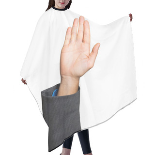 Personality  Businessman's Hand Raised Up Hair Cutting Cape