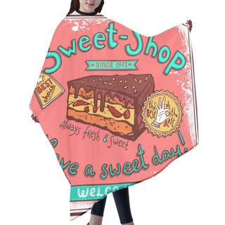 Personality  Sweetshop Vintage Candy Poster Hair Cutting Cape