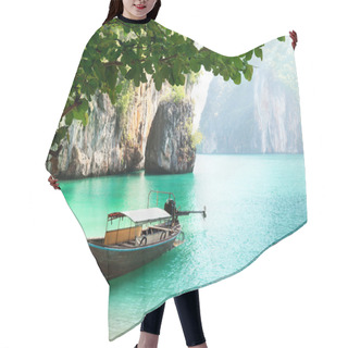 Personality  Long Boat On Island In Thailand Hair Cutting Cape