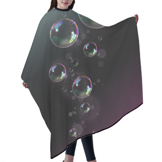 Personality  Soap Bubbles On Black Background. Vector Illustration. Hair Cutting Cape
