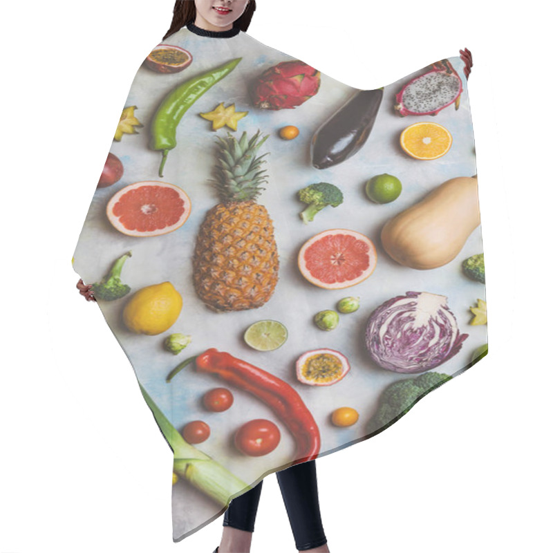 Personality  fruits and vegetables hair cutting cape