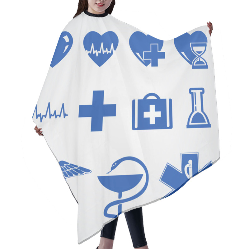 Personality  Medical Button Set Vector  Illustration  Hair Cutting Cape