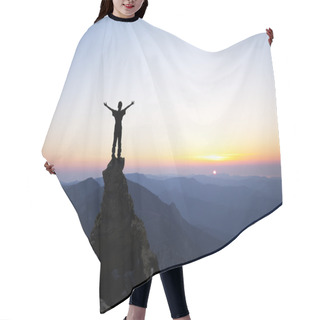 Personality  Man On Top Of The Mountain Reaches For The Sun Hair Cutting Cape