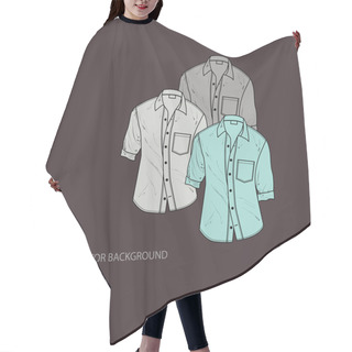 Personality  Vector Illustration Of Men's Shirts. Hair Cutting Cape
