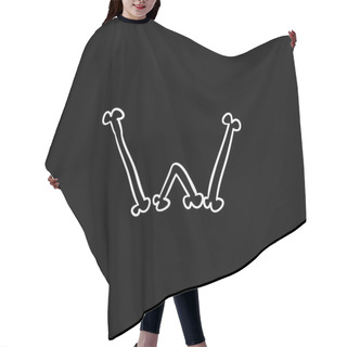 Personality  Bones W Outlined Letter Of Halloween Typography Blue Gradient Vector Icon Hair Cutting Cape