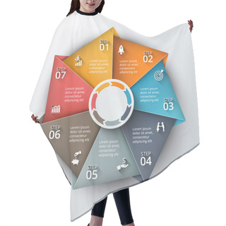 Personality  Vector Infographic Design Template. Hair Cutting Cape
