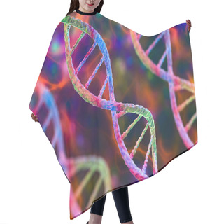 Personality  Molecule Of DNA, Double Helix, 3D Illustration. Genetic Mutation And Genetic Disorders Hair Cutting Cape
