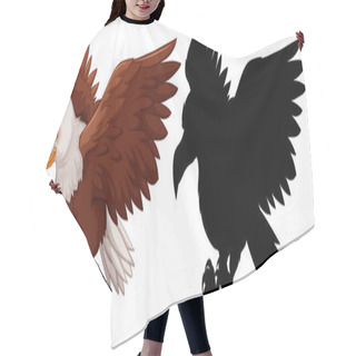 Personality  Eagle And Its Silhouette Illustration Hair Cutting Cape