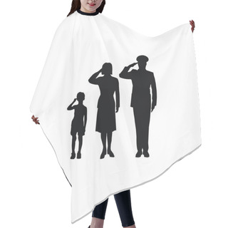 Personality  Soldier Family Salute Hair Cutting Cape