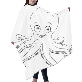 Personality  Outlined Octopus Hair Cutting Cape