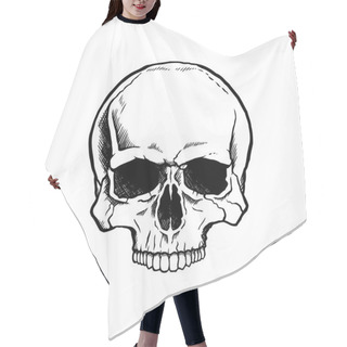 Personality  Black And White Human Skull Hair Cutting Cape