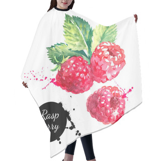 Personality  Hand Drawn Watercolor Painting Raspberries Hair Cutting Cape
